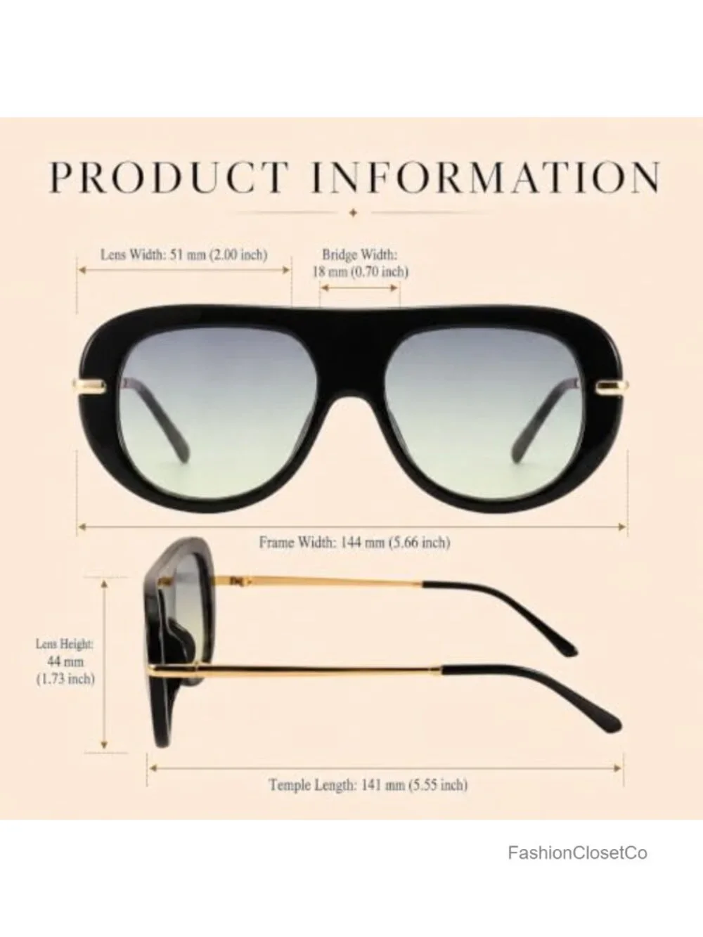 Retro Aviator Sunglasses with UV400 Protection for Women, Oversized 70s Vintage